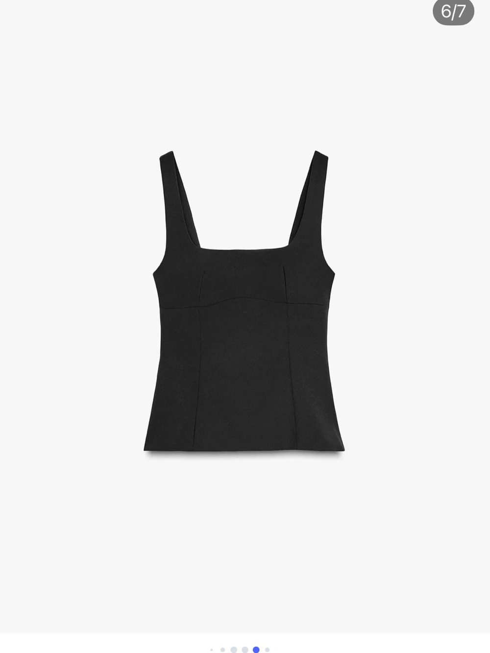 Zara Black Square-Neck Tank Top